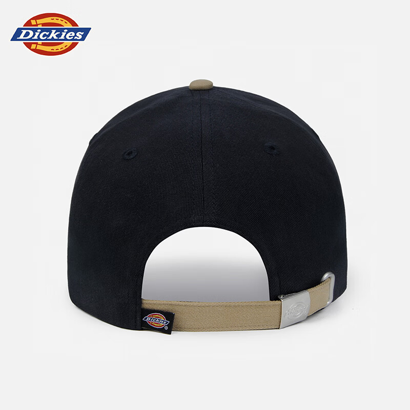 Dickies Embroidered Letter Colorblock Baseball Cap Unisex Large Brim Soft Top Duckbill Casual Hat Black