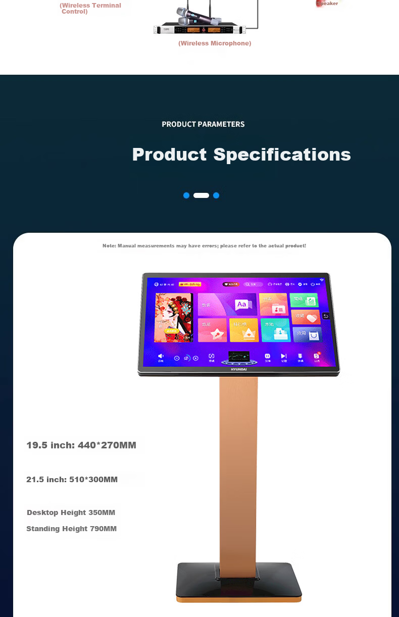 HYUNDAI M20 Karaoke Machine New Model Genuine Leishi Song Library Home KTV All-in-One Touch Capacitive Screen Smart Voice Wireless Song Selection System 12