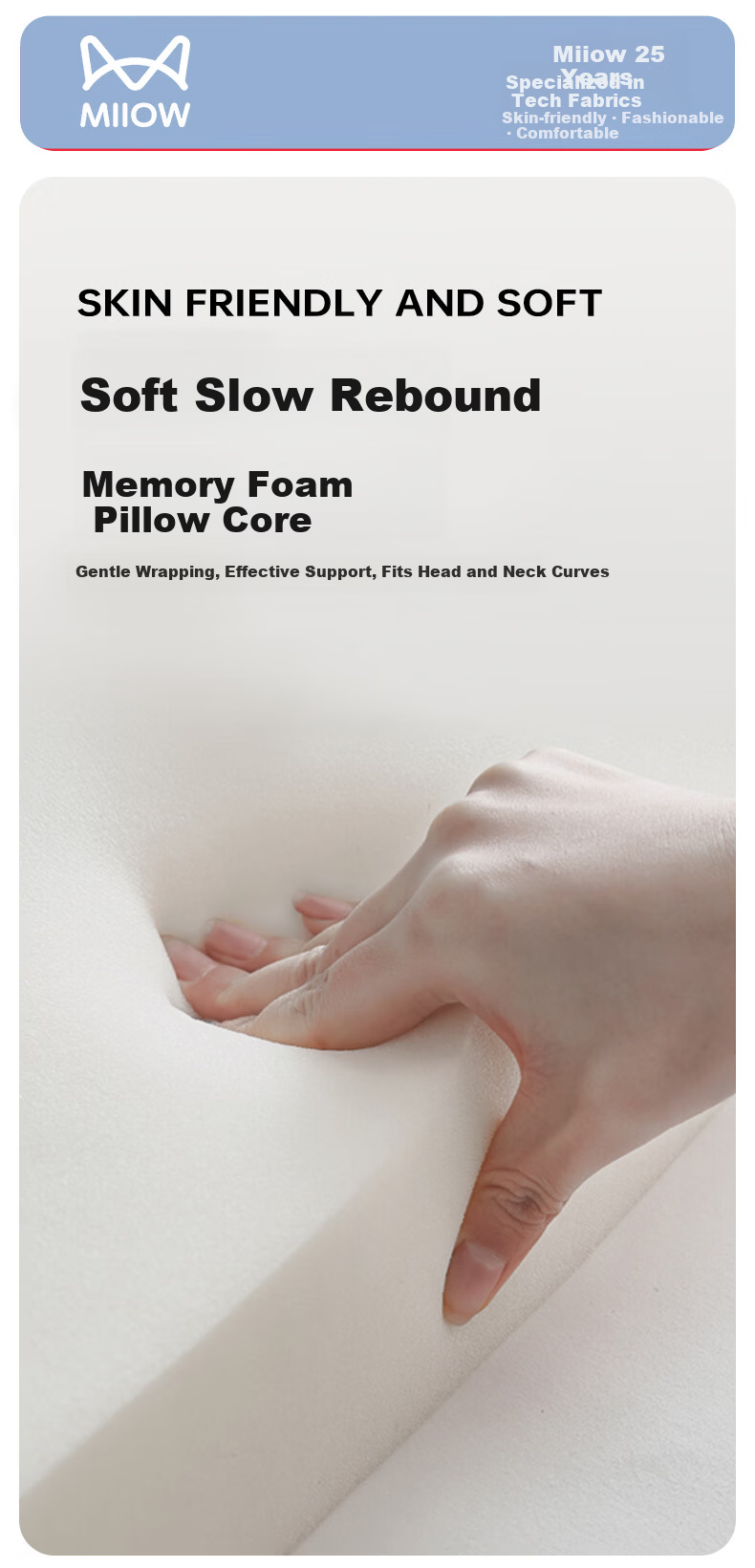 MiiOW Memory Foam U-Shaped Travel Neck Pillow Portable U-Shaped Cervical Support Pillow for Airplane Sleeping 8