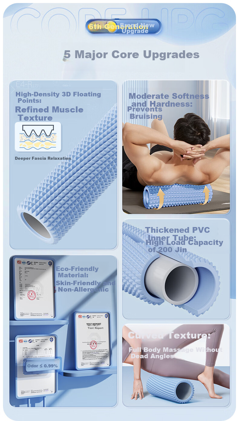LI-NING Foam Roller Muscle Relaxation Yoga Column Massage Wolf Tooth Stick Yoga Equipment Portable Roller Drum Langya Stick 2