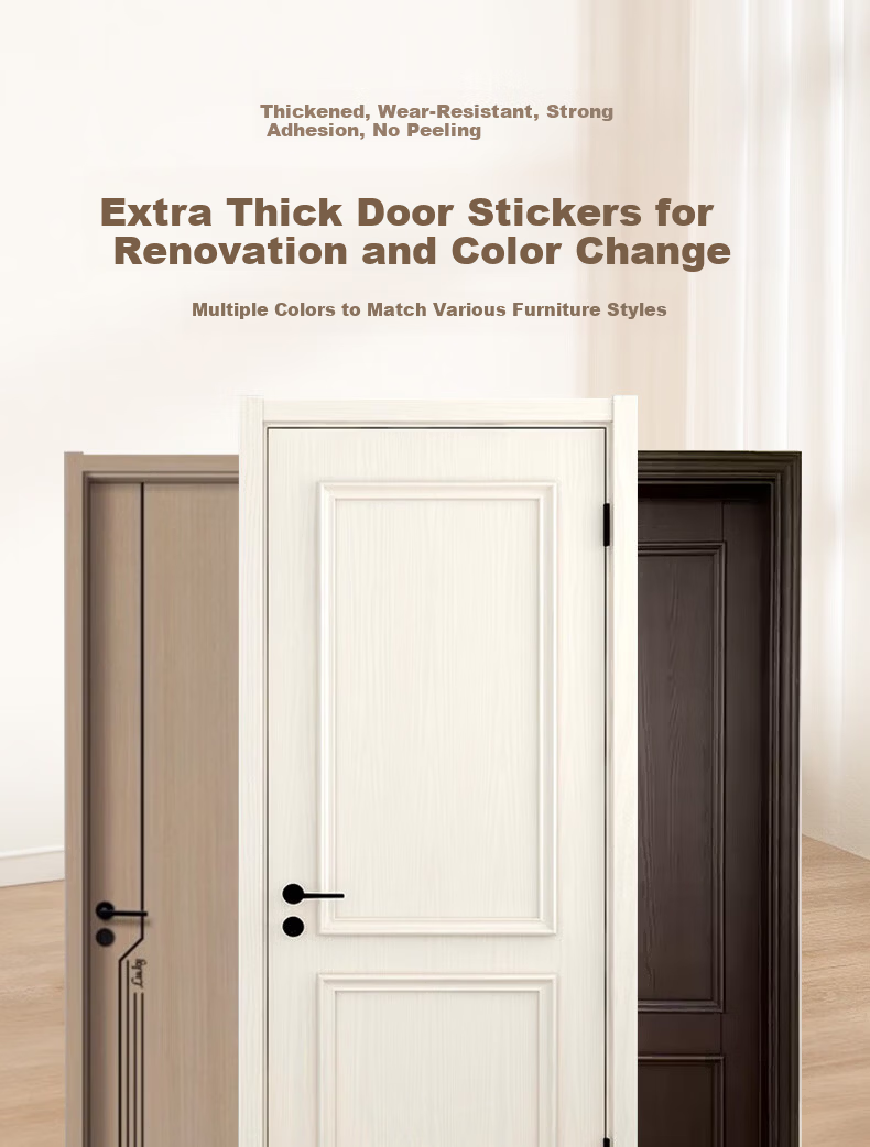 Xinuo Door Sticker Wood Door Renovation Self-Adhesive Full Door Covering Entry Door Color Change Film Renovation Old Door Full Wrap Wood Grain Sticker 1