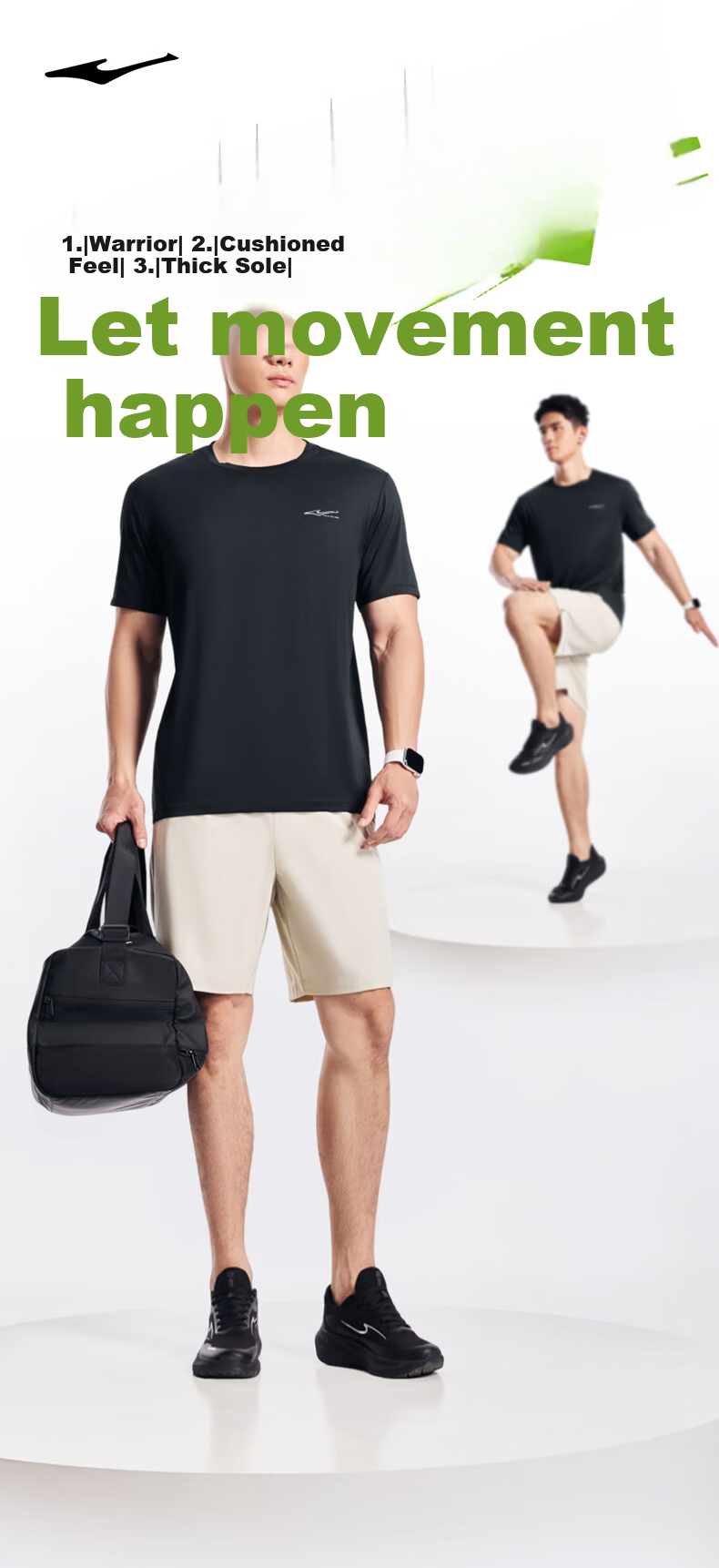 Erke Men's Summer Sports Short Sleeve T-Shirt Ice Cooling Quick-Dry Round Neck Running Shirt Solid Color Casual Base Layer Top 1