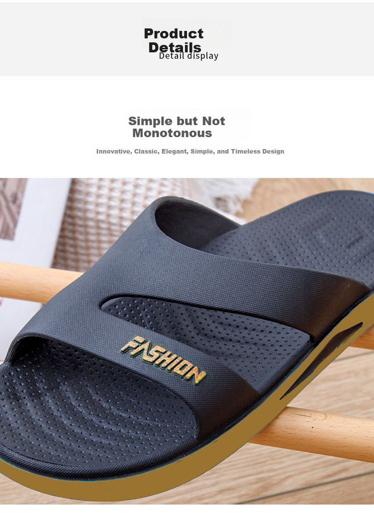 FOOTOPPO Men's Beach Outdoor Trendy Open-Toe Slippers Non-Slip Bathroom Sandals Summer College Student Casual Sandals 3