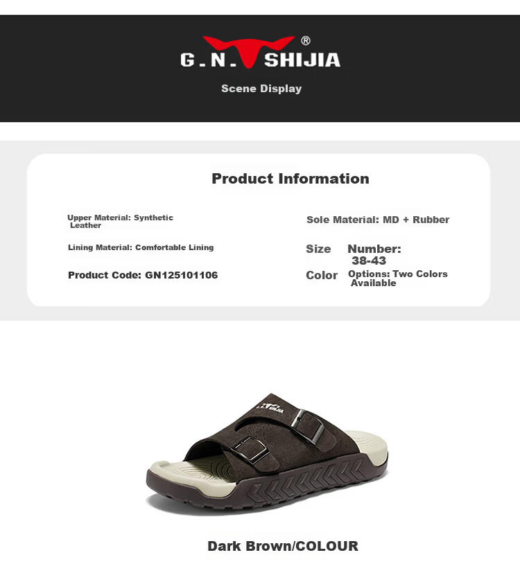 Bull Family Men's Summer New Outdoor Slippers Casual Breathable Beach Sandals Retro Versatile Roman Slippers 31