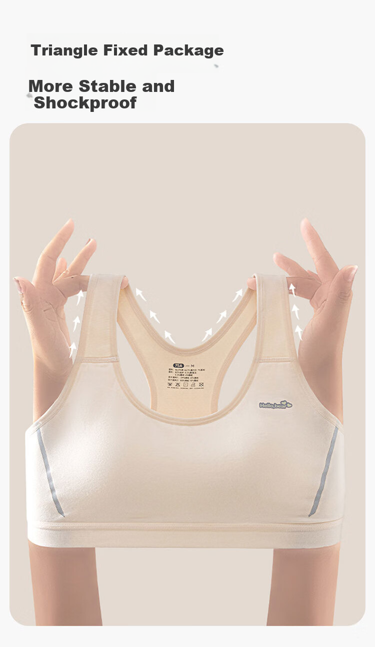 Hongdou Girls Sports Shockproof Fixed Cup Bra Vest Green 180 for Teen Development High School Students 3