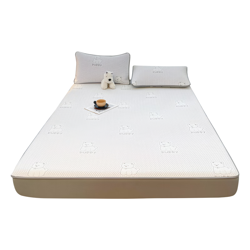 Grace Class A Beaded Ice Silk Cooling Mat Summer Soft Single Mat Gray 180*200cm [Fitted Sheet Style]