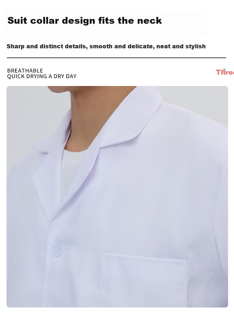 Haosikepu White Lab Coat Laboratory Factory Workwear Workshop Uniform HSKP-BDG Long Sleeve Elastic 3XL/185 9