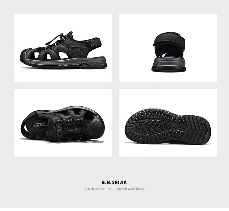 Bull Family Baotou Men's Summer Outdoor Breathable Mesh Soft Sole Versatile Creek Shoes Men's Beach Sandals 26