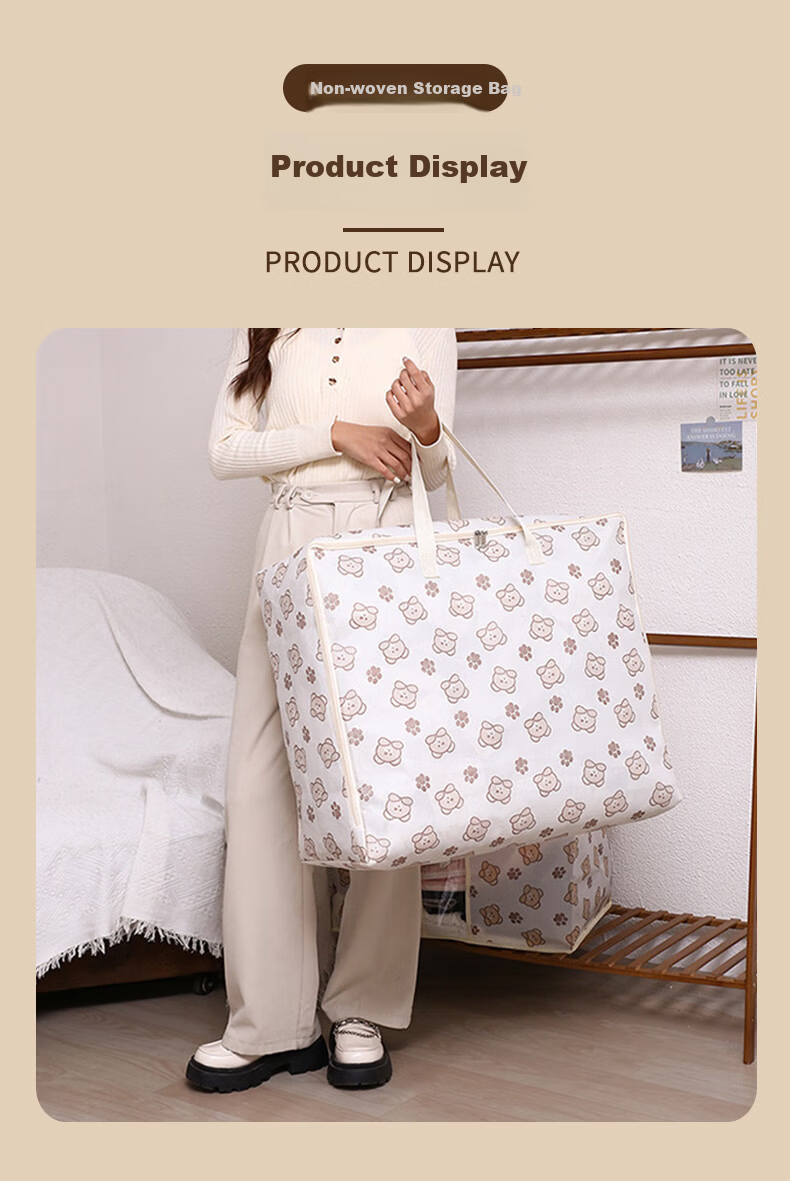 Siwangongli Cotton Quilt Storage Bag, Clothes Organizer Bag, Large Capacity Moving And Packing Bag for Quilts And Luggage 7