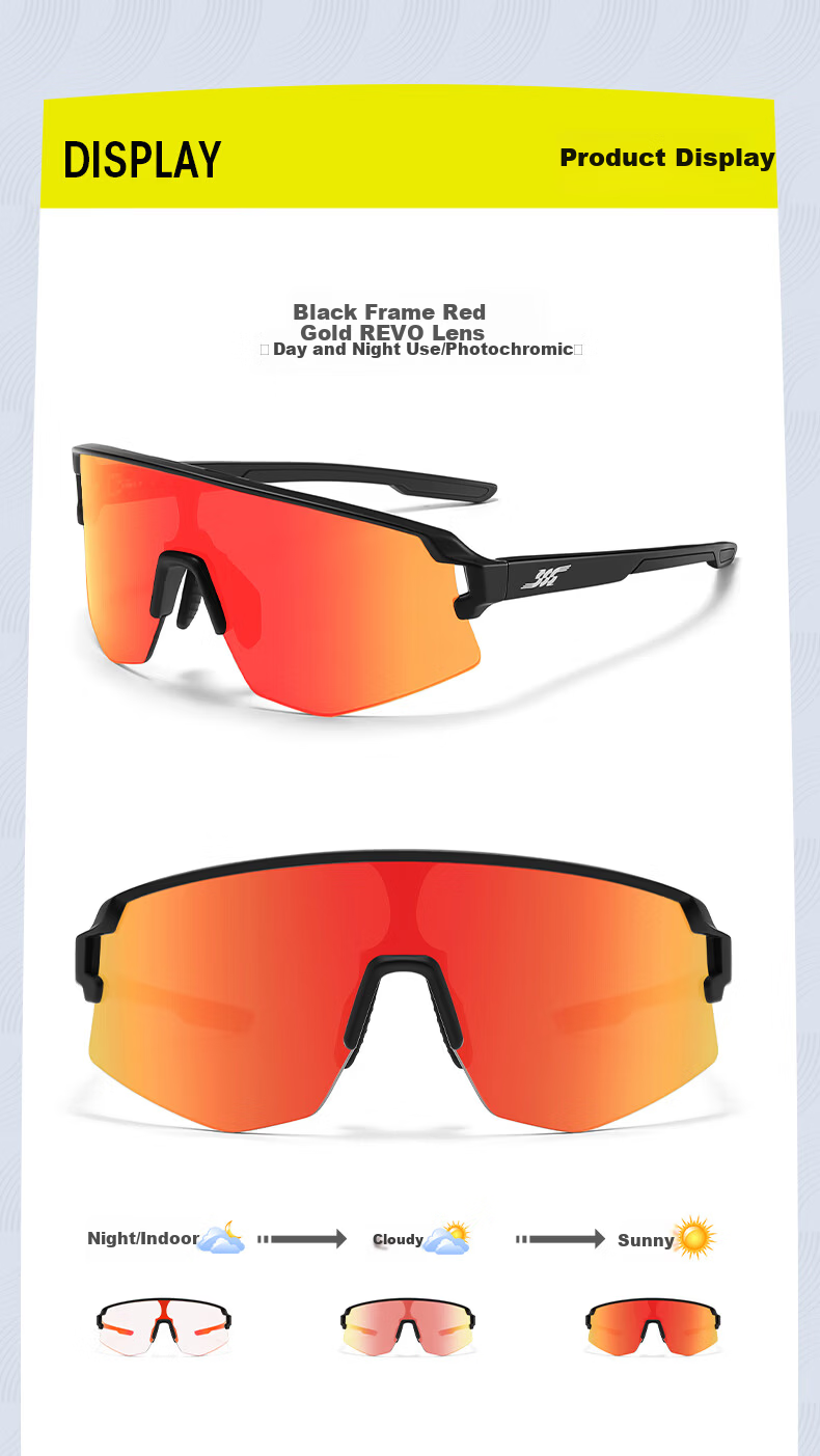 HLA Sports Sunglasses Unisex Outdoor Professional Cycling Running Photochromic Polarized Sunglasses for Day and Night Use 11