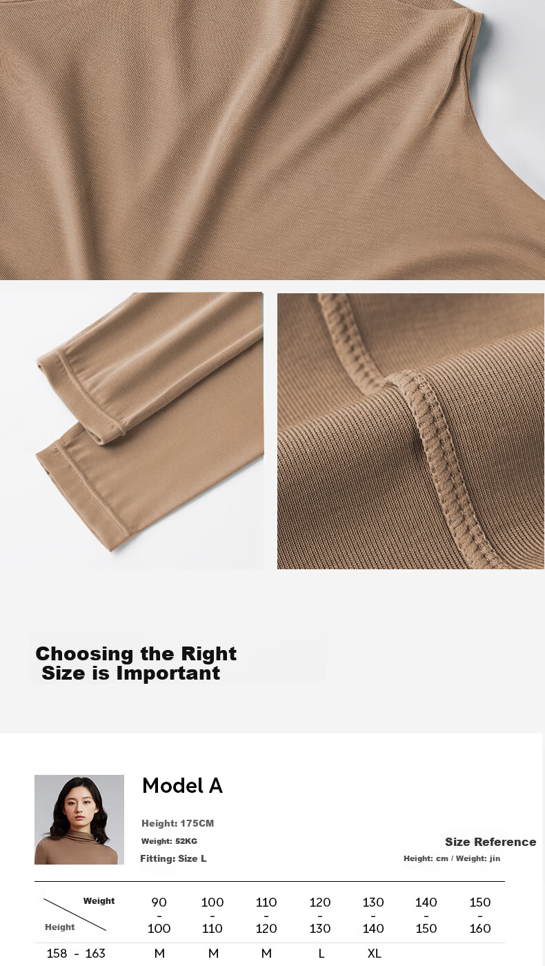 Youkeshu Autumn Modal Women's Half Turtleneck Seamless Body Shaping Nude Feel Base Layer Top Dark Coffee L 12