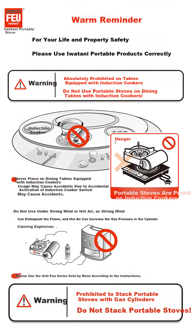 Iwatani Portable Stove [Typhoon Emergency] 2.5kW Cartridge Stove for Camping, Hot Pot, Self-Driving Tours, Home Use Cookware ZB-LP 10