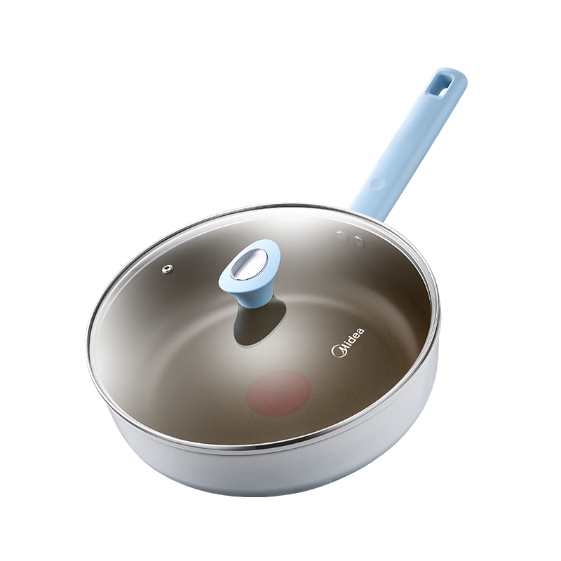 Midea Non-Stick Frying Pan, Deep Skillet, Titanium Grade Non-Stick, Spark-Free, Oil-Gathering, Steak Frying, Egg Frying, Suitable for Gas And Induction Cooktops