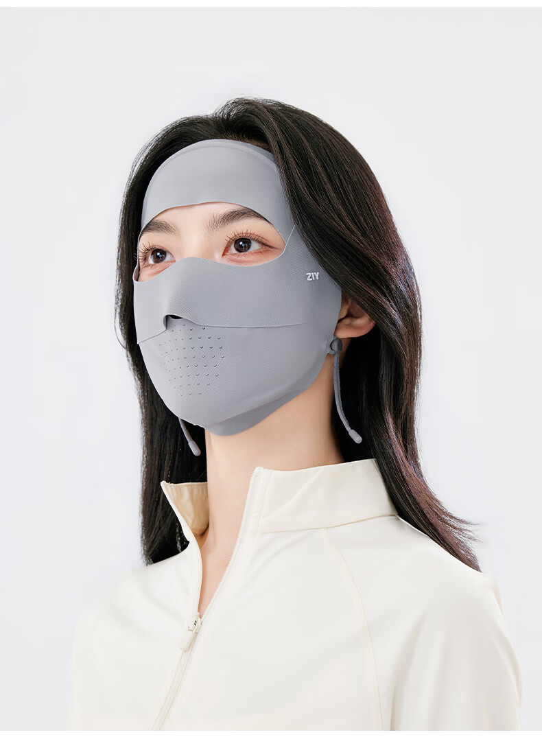 ZIY Sun Protection Face Mask Full Face Coverage Breathable Women's Summer Facekini UV Protection Face Cover Mask 12