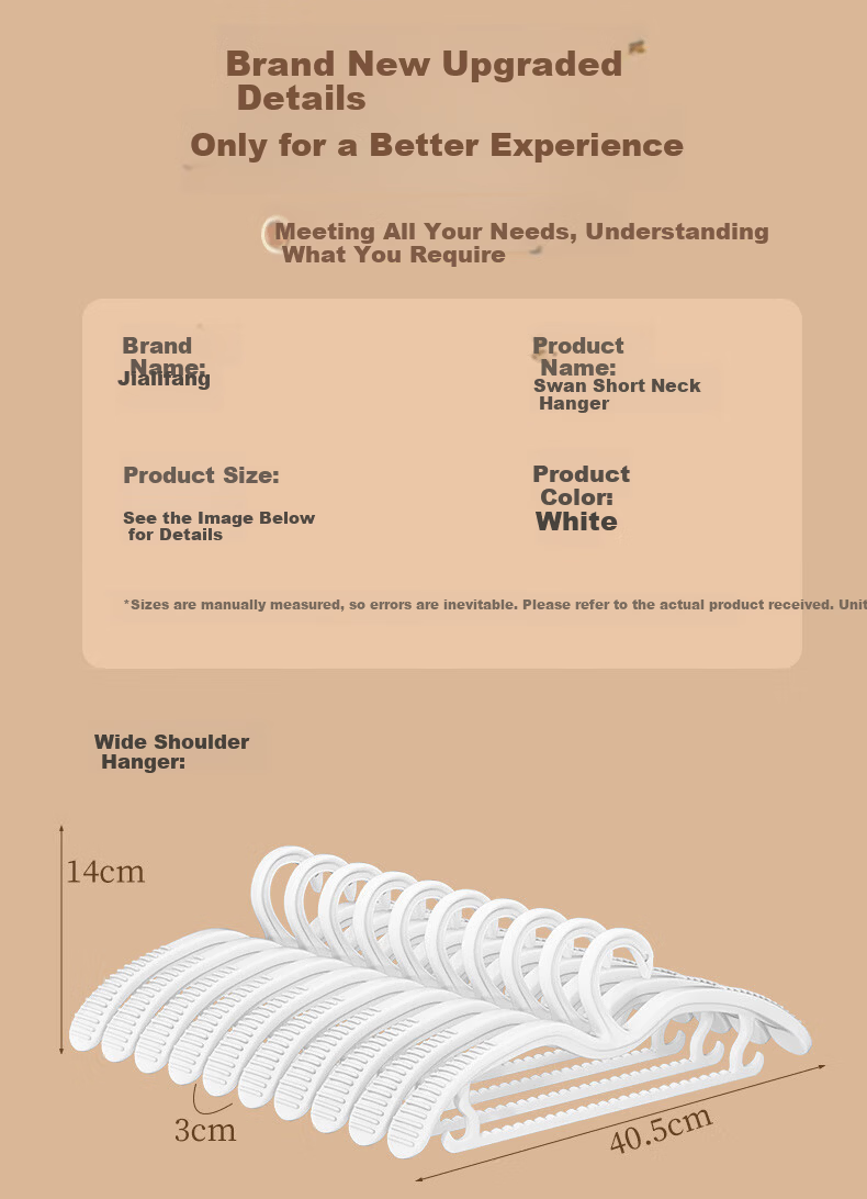 Jialifang Resin Children's Hangers, Non-Slip, Seamless, Thickened Drying Rack, Pack of 10, 35cm, for Infants And Toddlers 12