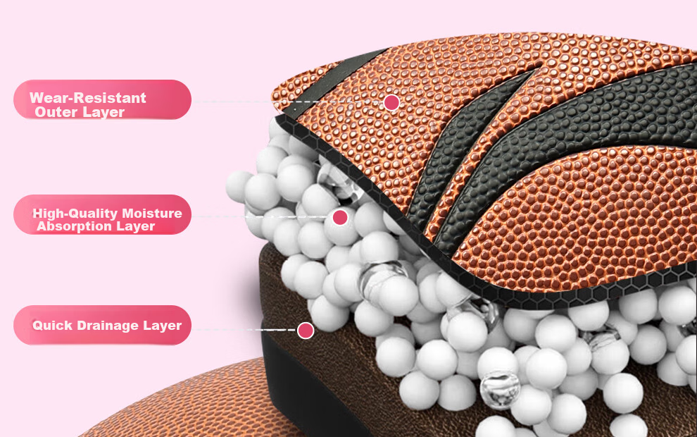 Li-Ning Basketball Junior Middle School Indoor Outdoor Girls Size 6 Official Exam Basketball for Ages 12-18 Women's Standard Test Ball 20