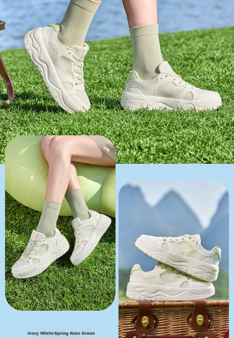 QIAODAN Women's Sports Sneakers QXL052262509 Ivory White/Sheer Blue Size 37 14
