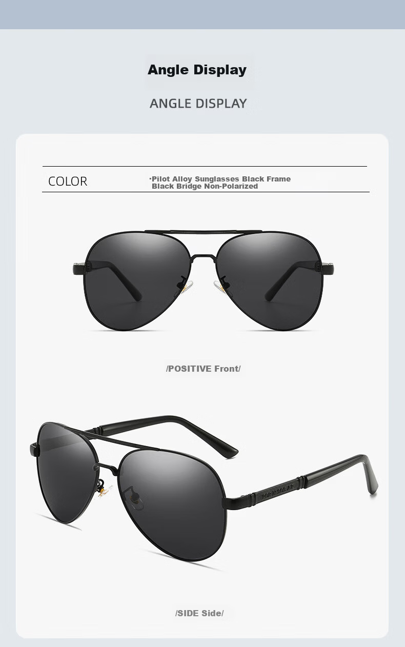 Kousu Pilot Sunglasses for Men Driving Fishing Photochromic Cool Frog Polarized Night Vision Driving Glasses 8