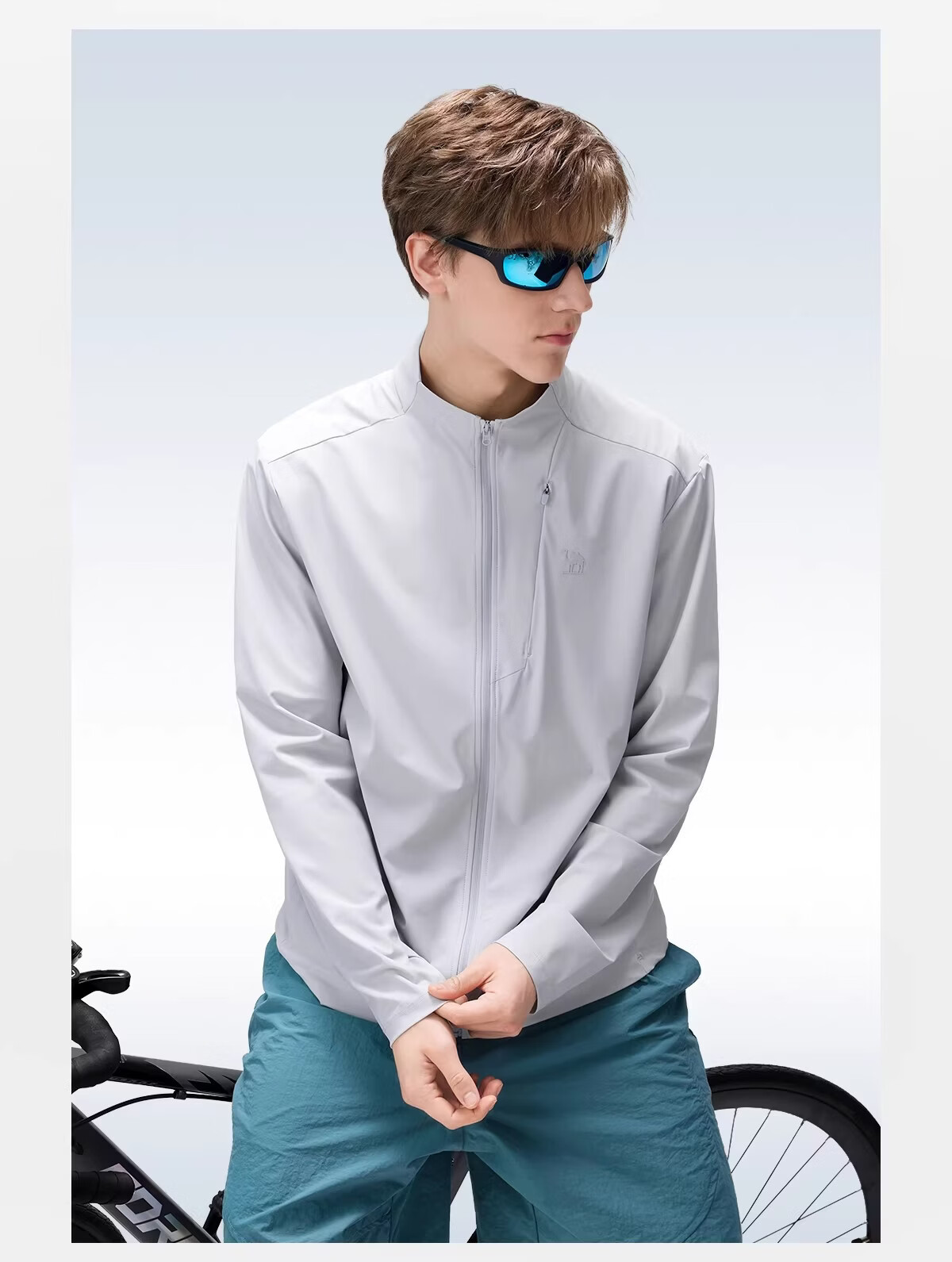 Camel Women's Stand Collar Sun Protection Jacket 2026 Spring Summer New Original Yarn Cool Breathable Sports Casual Short Jacket for Men 53