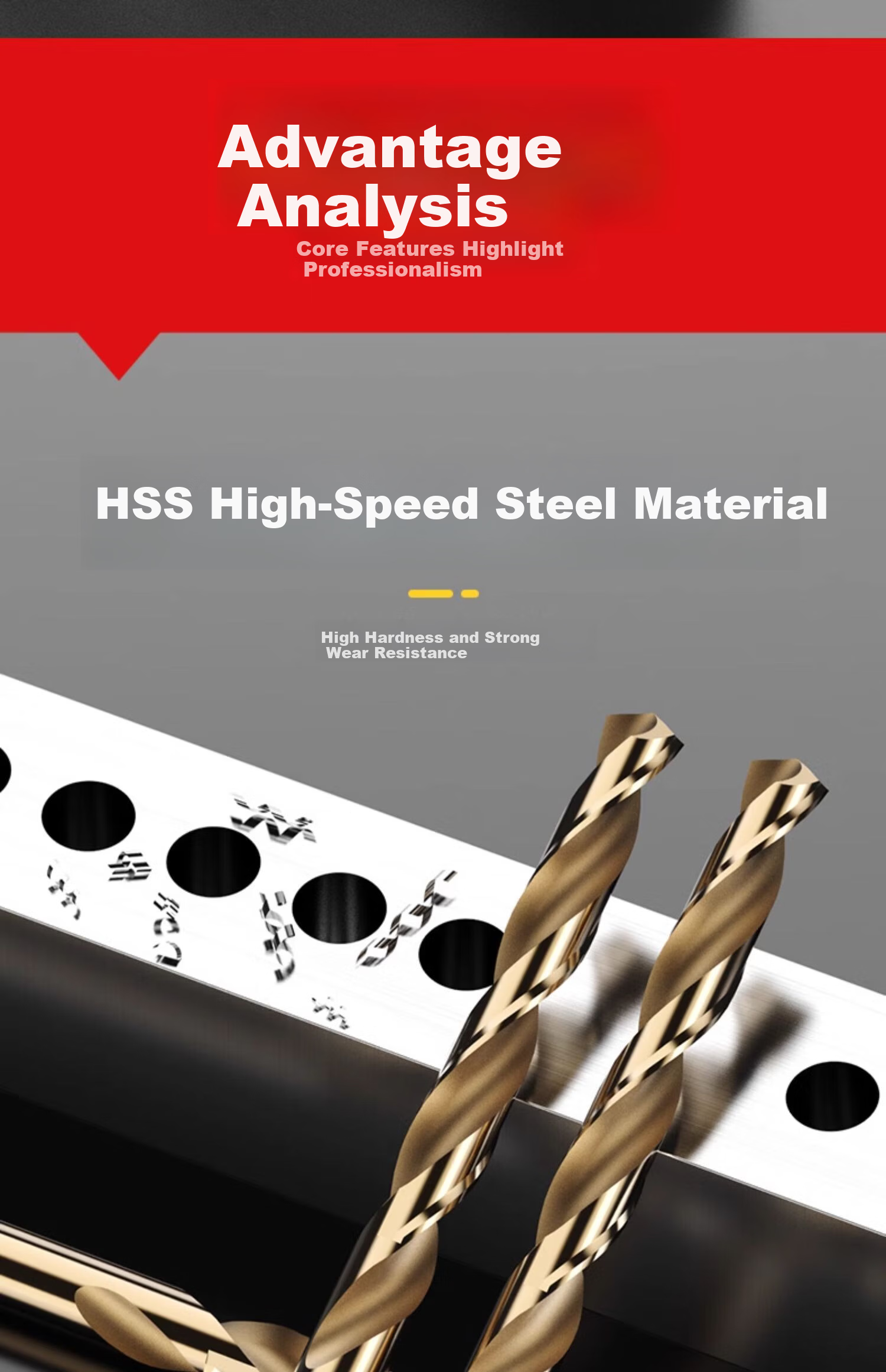 HUHAO Twist Drill Bit Set, Stainless Steel Hand Drill Metal Drilling Special Straight Shank Complete Set 3.2mm [Ten Pieces] 4