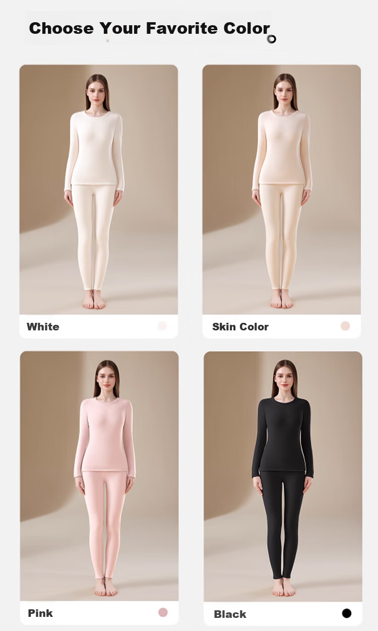LangSha Ultra Thick Thermal Women's Fleece-Lined Autumn Winter Heating Lamb Wool Northeast Exclusive Autumn Shirt and Pants Set 11