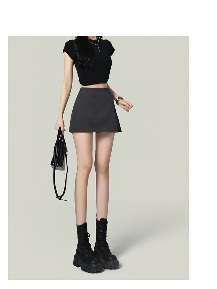 Free Style American A-Line Slit Blazer Skirt for Women 2026 Summer New Retro High Waist Anti-Exposure Bodycon Mini Skirt 14