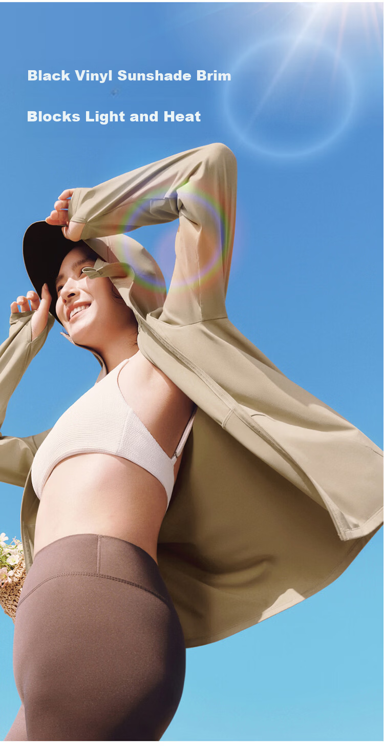 Beneunder Women's Sunscreen Jacket Spring Summer Cooling UV Protection New AL818 Light Cloud Blue 2XL 8
