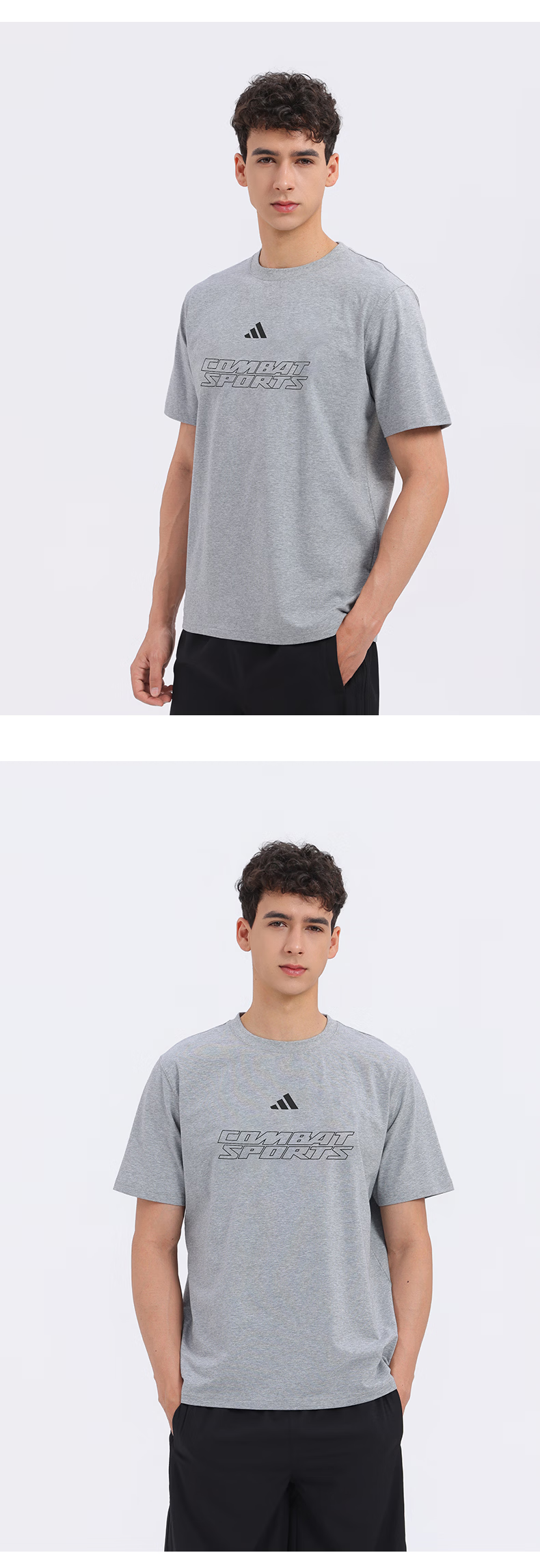 Adidas Men's Short Sleeve 2026 New Casual Sports Fitness Skin-friendly Cotton Crew Neck T-Shirt Olive Green/White 2XL 10