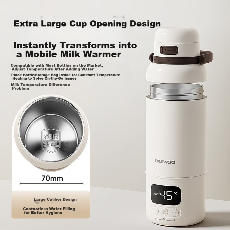 DAEWOO Wireless Portable Milk Formula Maker, Boiling Water Constant Temperature Kettle, Baby Formula Cup, Constant Temperature Cup, Children's Insulated Cup