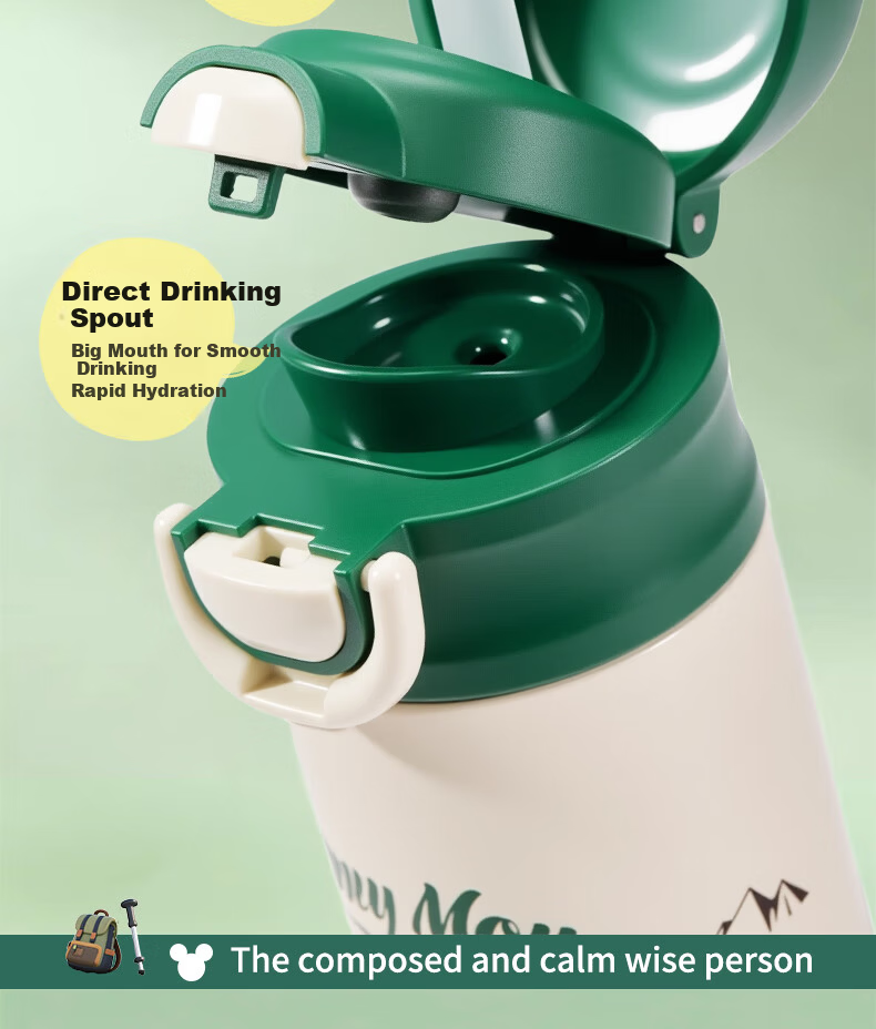 Disney Kids Insulated Stainless Steel 316 Large Capacity Straw Water Bottle Portable Double Drinking Cup for Boys and Girls Elementary School Students 6