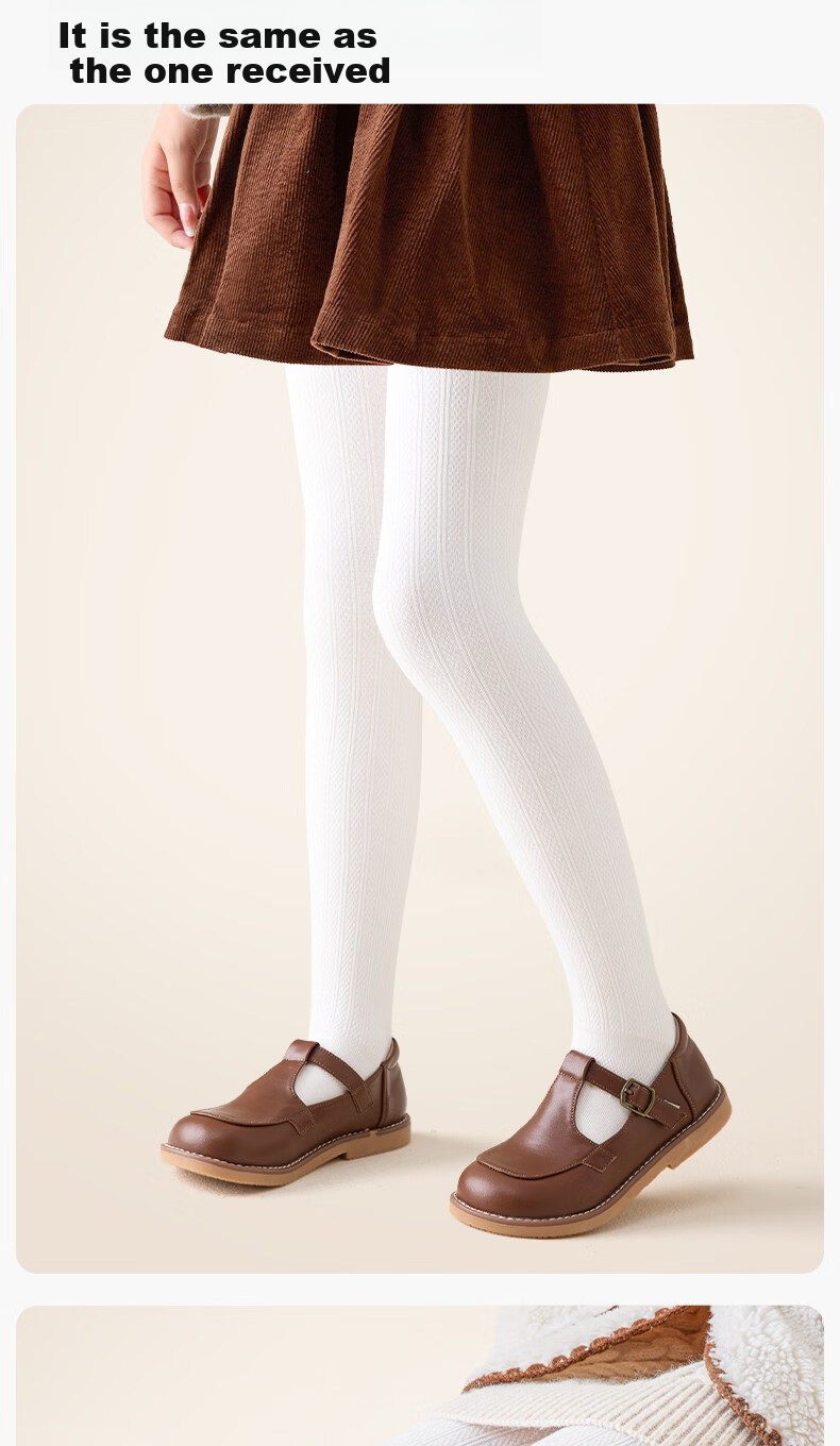 LangSha Girls' Tights Spring and Autumn Thin White Footed Leggings for Older Children 10