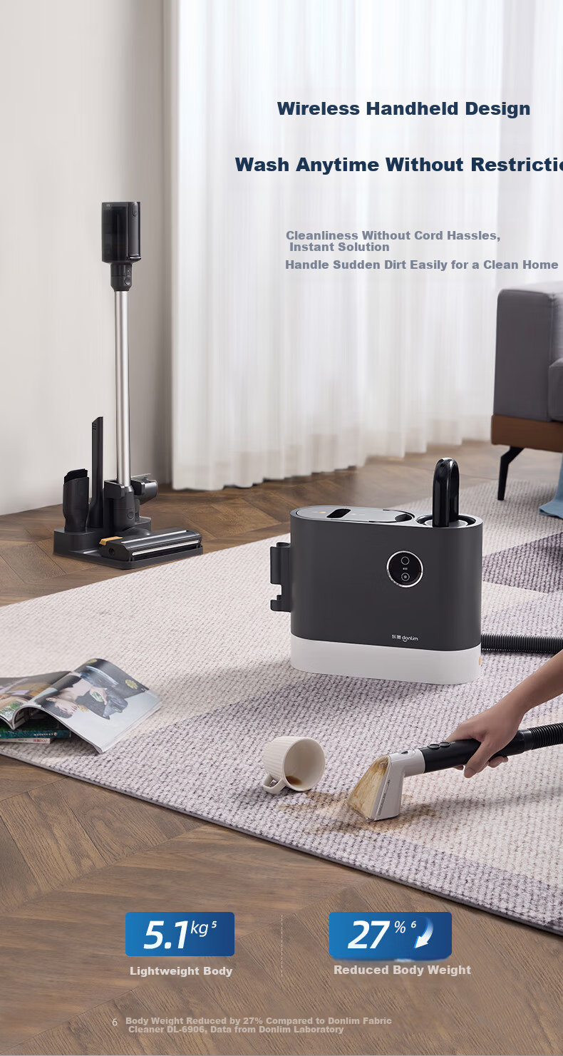 Donlim [8% Off for Top Streamers] Multifunctional Cleaning Machine with Strong Suction for Home Use, Self-Cleaning DL-6940 Dabu 3901 Wireless Upgraded Versio 5