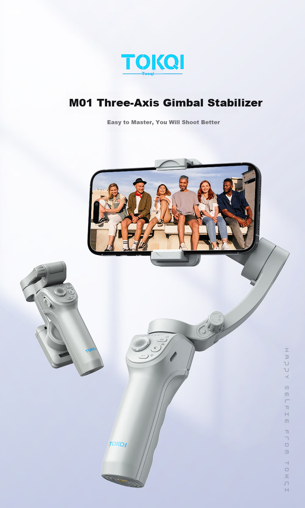 Tuoqi M01 Smartphone Gimbal Stabilizer Professional 3-Axis Anti-Shake All-Scenario Tracking Live Streaming Vlog Tool Smart Handheld Gimbal AI Tracking Eight Modes Standard Edition 1