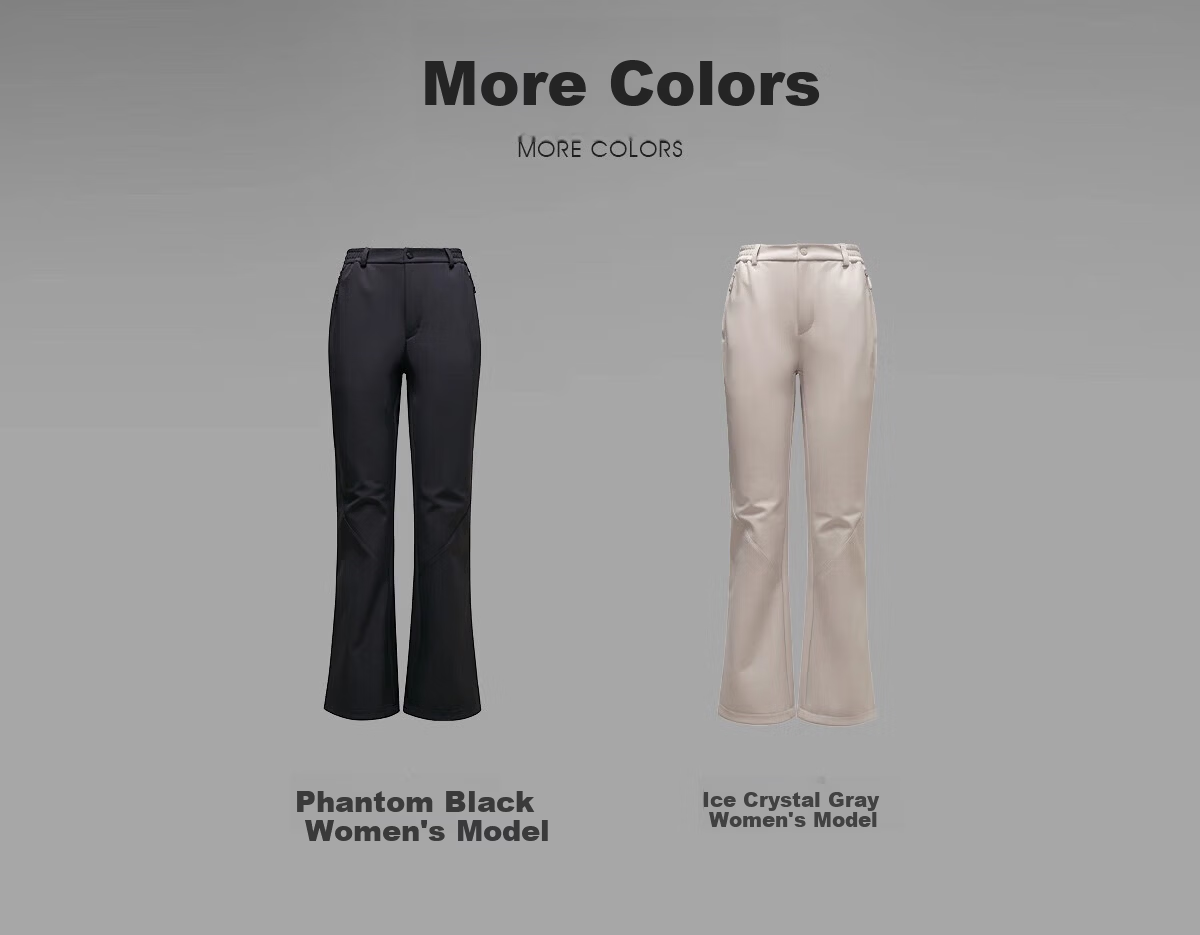 CAMEL Women's Outdoor Softshell Pants Autumn Winter Fleece Lined Warm Anti-Static Water-Repellent Flared Hiking Mountaineering Trousers 9195 4
