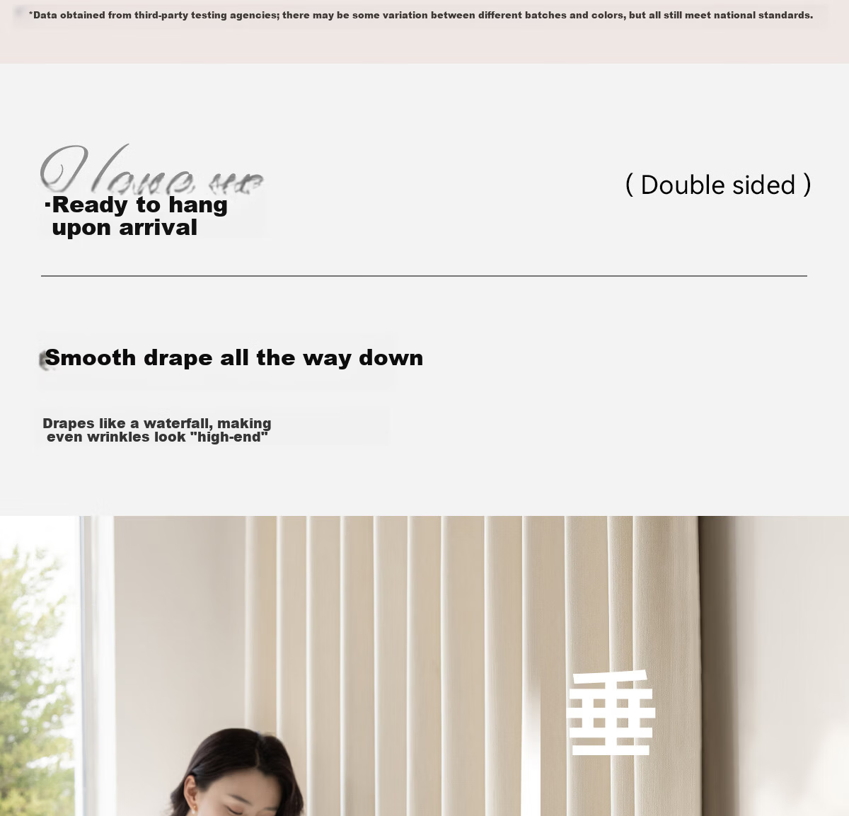 Golden Cicada Home Blackout Double-Sided Chenille Curtains Hooked Cream Color 270x250cm 15