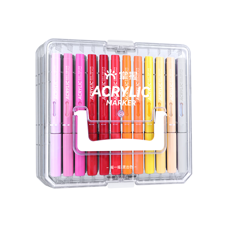 GRASP Soft Tip Direct Liquid Acrylic Markers, 36 Colors, Skin-Friendly, Washable, Large Capacity Brushes, Stackable Colors, High Coverage, Children's Watercolor Pens, Birthday Gift Box for Boys, Graduation Gift for Students