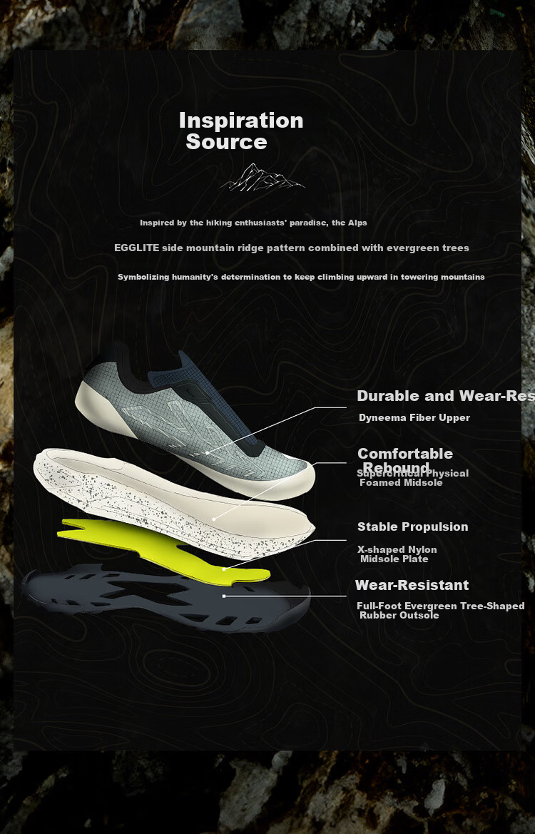 KOLON SPORT Men's And Women's EGGS LITE Lightweight Hiking Shoes, Tear-Resistant Rubber Sole Outdoor Footwear 2