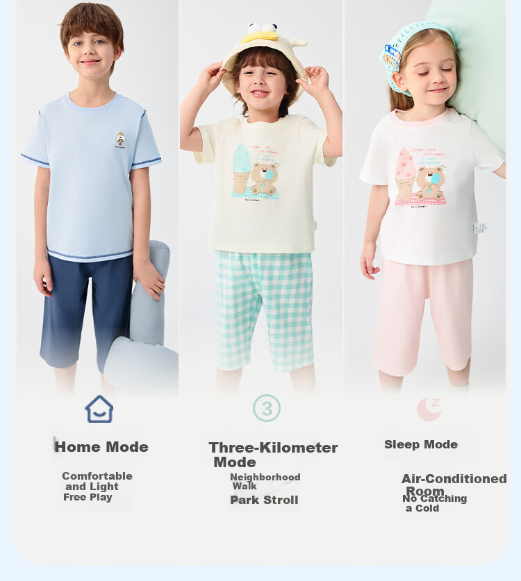 BALABALA Kids Pajama Set Boys and Girls Homewear Air Conditioning Summer Style [miiiiichan IP] 209225171208 8