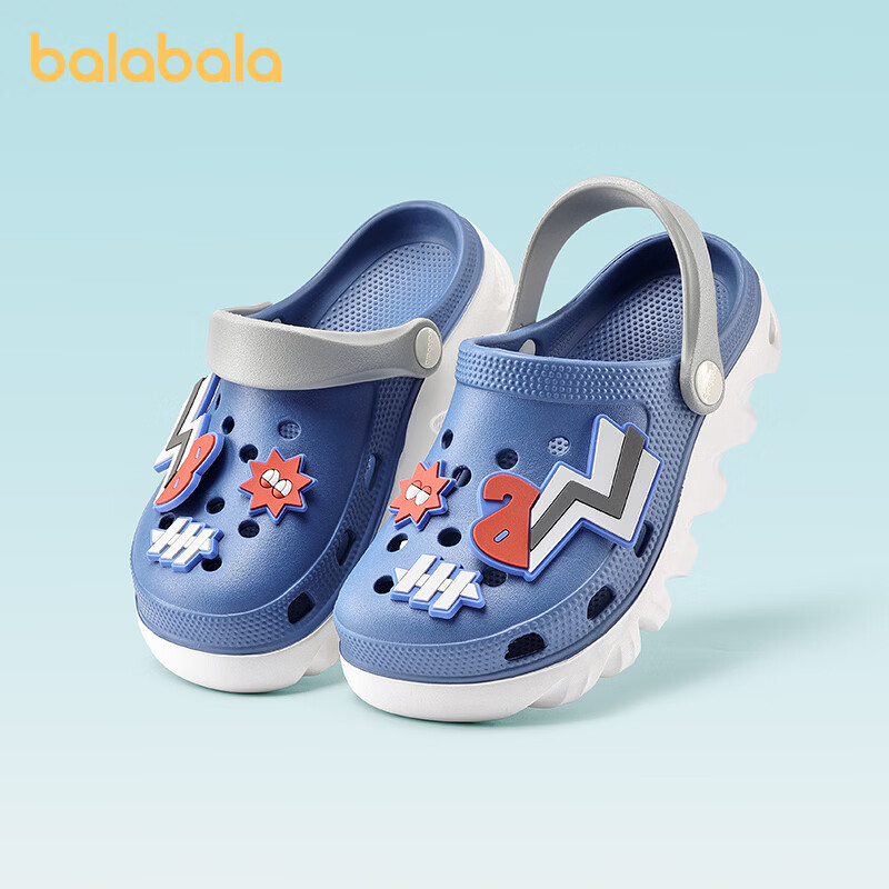 BALABALA Kids Summer EVA Clogs Boys Girls Closed-Toe Outdoor Sports Soft Sole Beach Shoes for Children