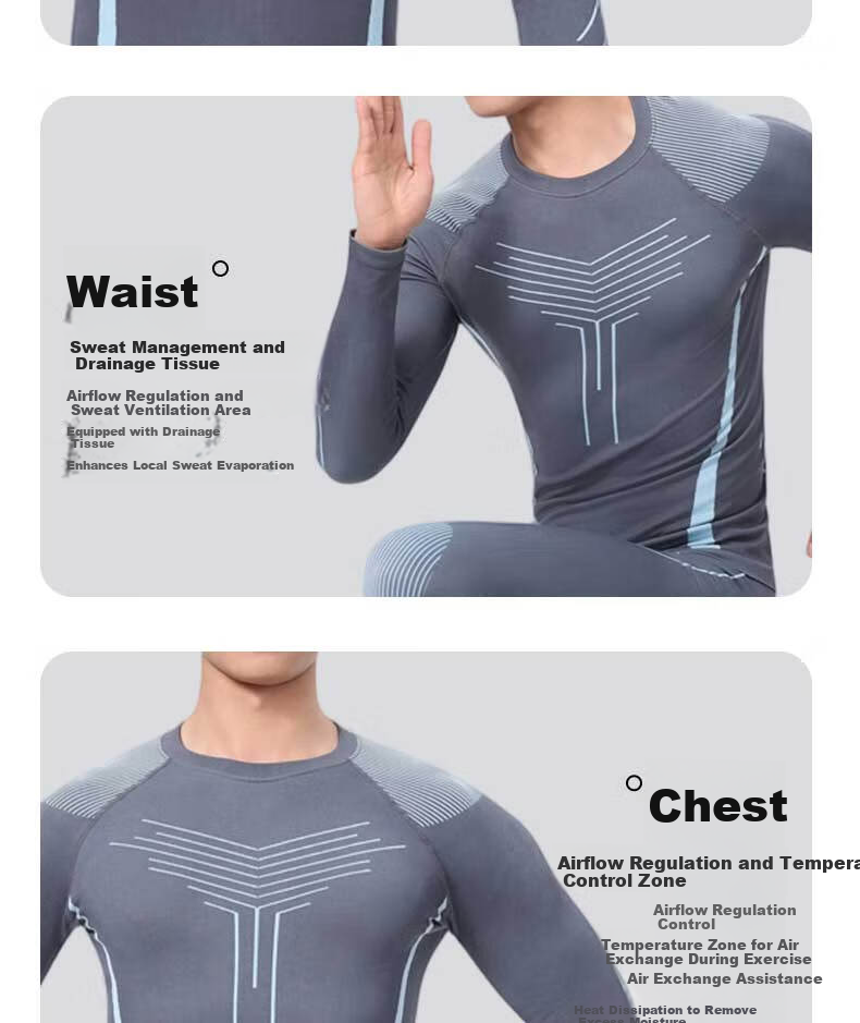 LangSha Ski Quick-Dry Thermal Underwear Men Marathon Running Set Outdoor Sports Skiing Mountaineering Compression Quick-Dry Underwear 12