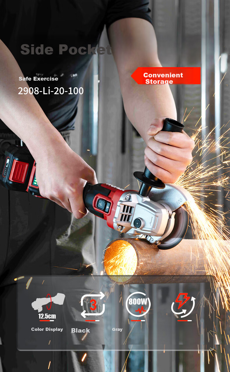 Devon 20V Lithium-Ion Cordless Brushless High-Speed Angle Grinder 2908 Bare Tool 2