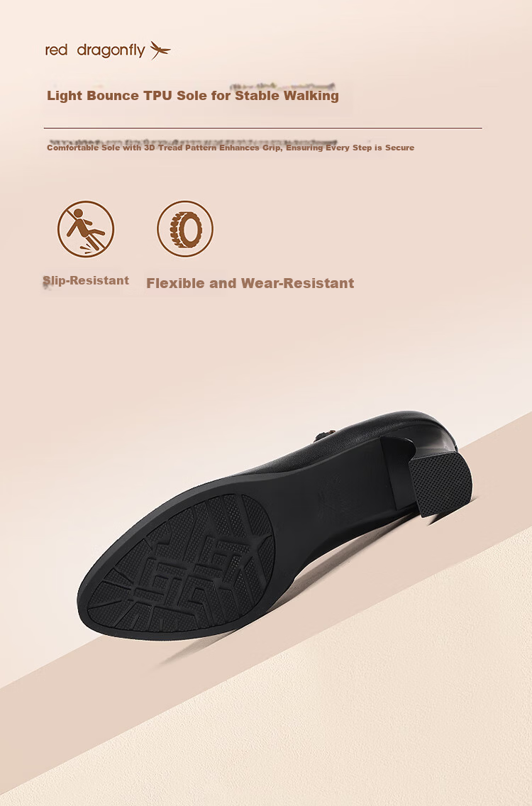 Red Dragonfly Women's Leather Summer Breathable Lightweight Commuting Fashion Mary Jane Shoes WLB253971 Black Size 36 6