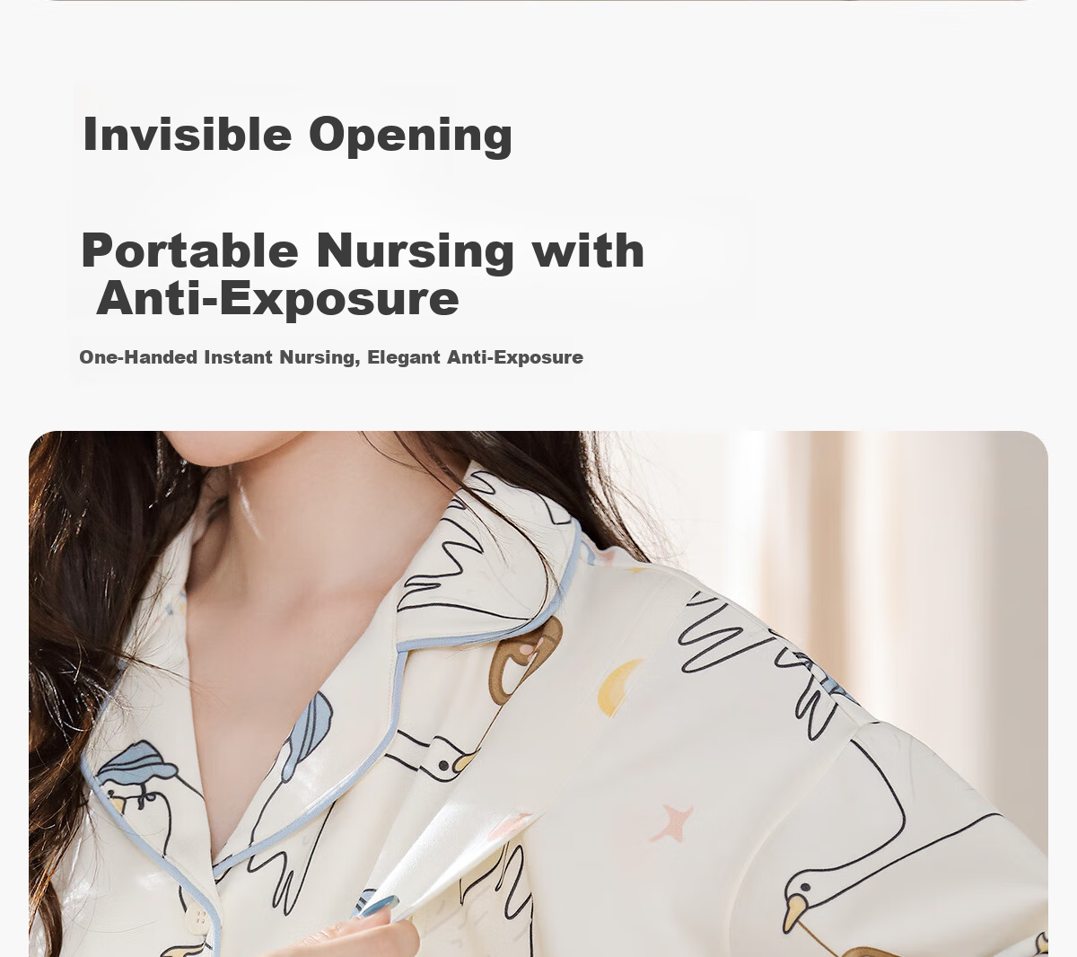 JOYNCLEON Maternity Cotton Postpartum Nursing Pajamas Antibacterial Goose Homewear L Jyz157355 14