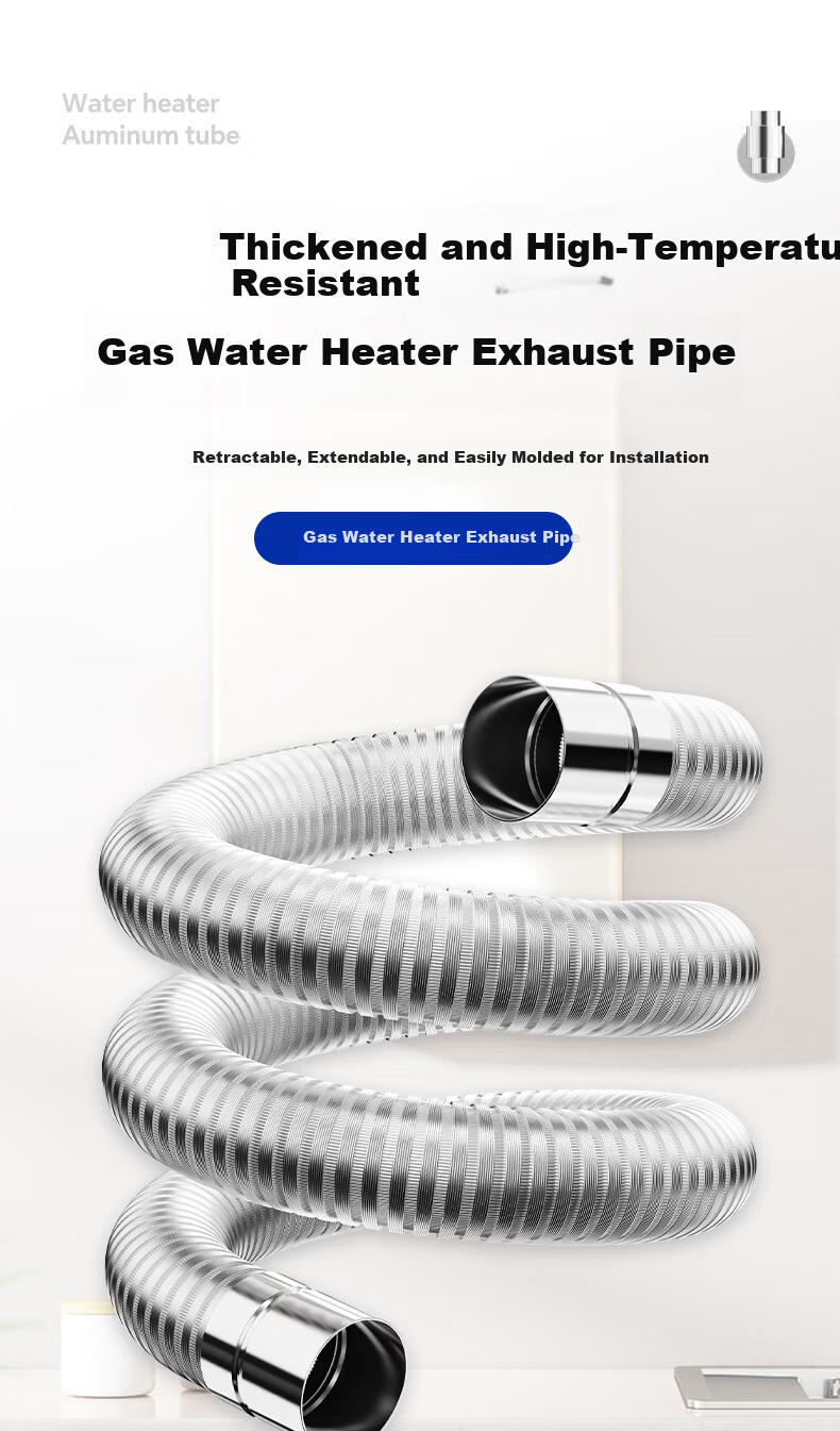 Beishi Stainless Steel Smoke Pipe Forced Exhaust Gas Water Heater Extension Pipe Chimney Pipe Accessories Diameter 60mm Length 30cm Straight Pipe 1