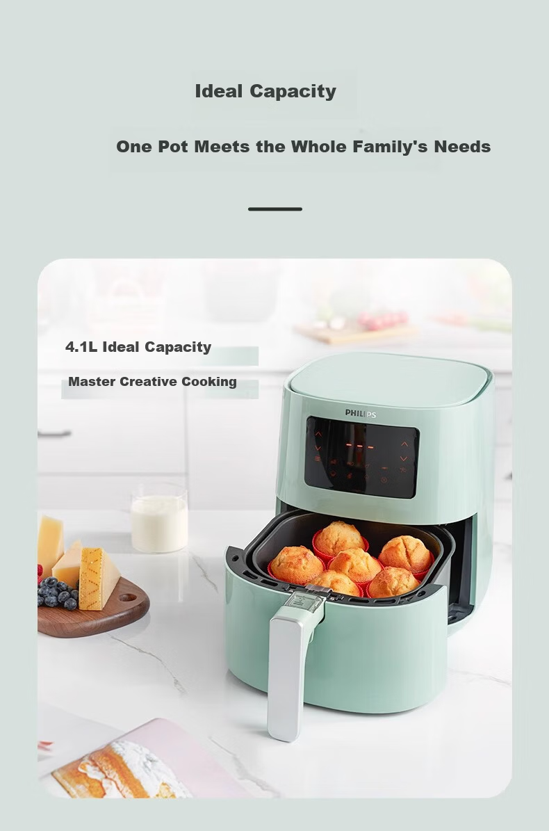 PHILIPS Air Fryer Home Use 4.1L Large Capacity Smart Touch Flip-Free HD9252/81 Black 10