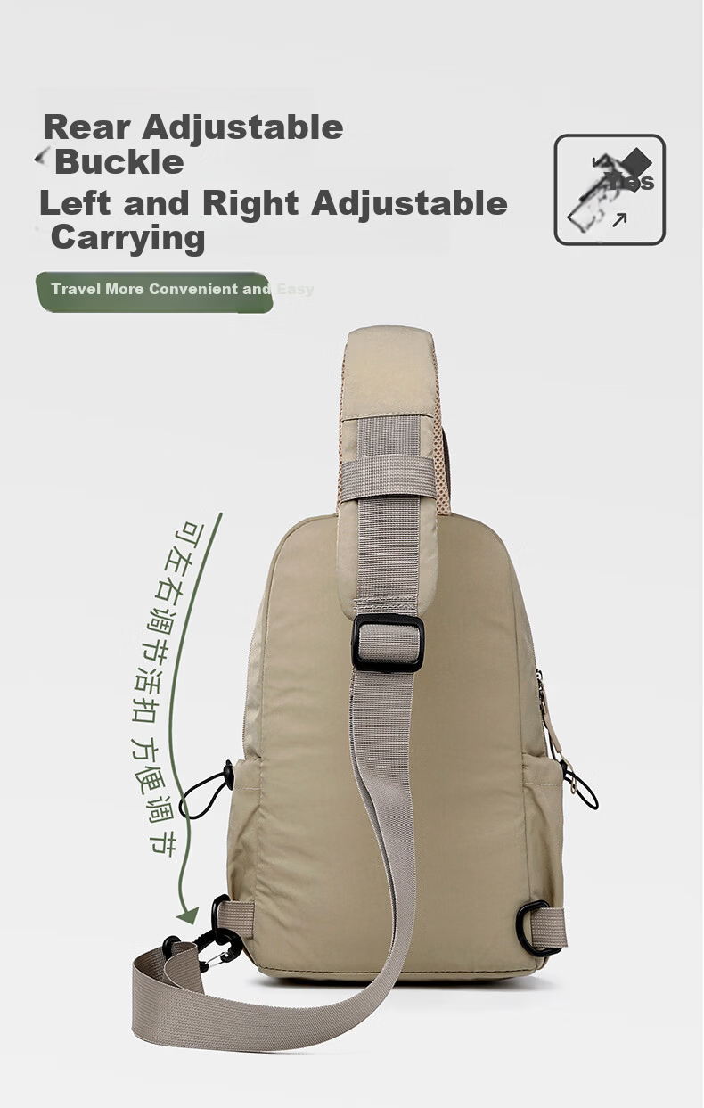 JEVI Men's Chest Bag Casual Water-Resistant Oxford Cloth Crossbody Shoulder Bag Korean Style Trendy Front Chest Bag 9