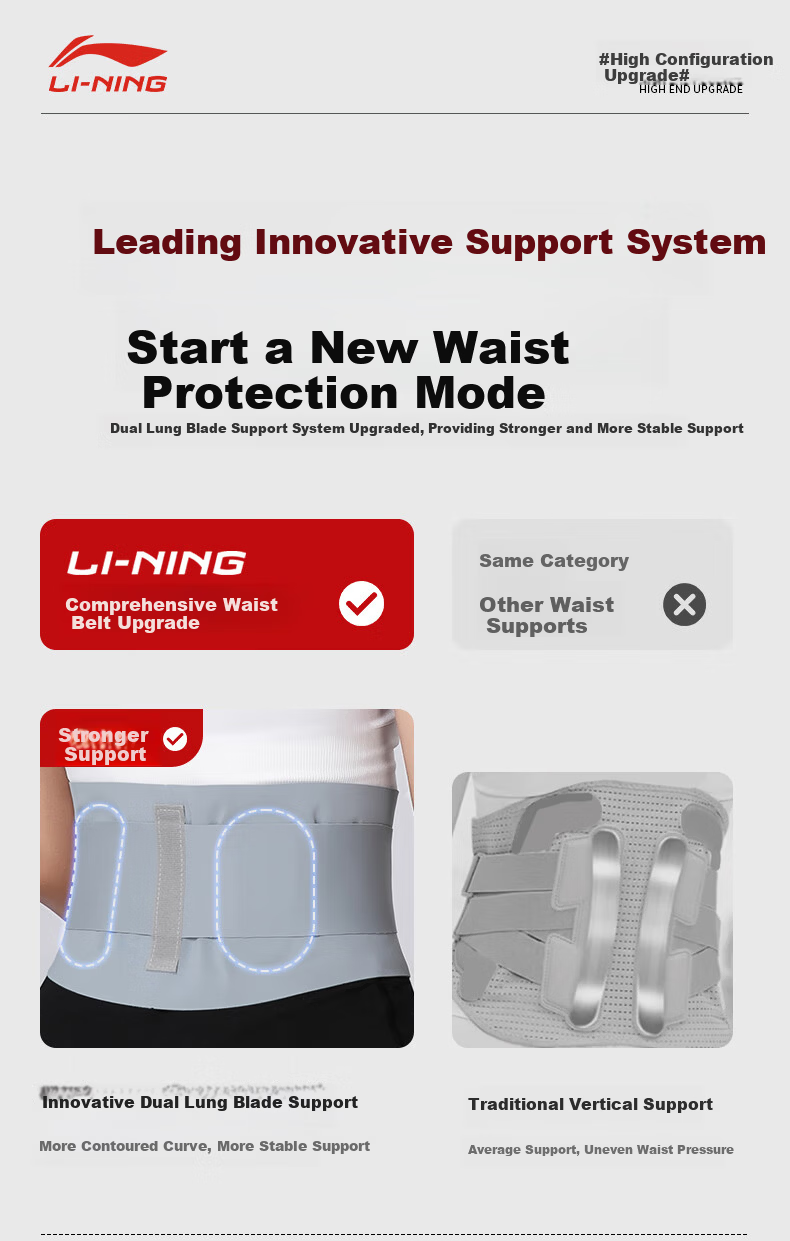 LI-NING Summer Thin Waist Support Belt Lumbar Disc Herniation Sports Unisex Waist Slimming Abdominal Binder Lumbar Muscle Support Fitness Sitting Aid 1