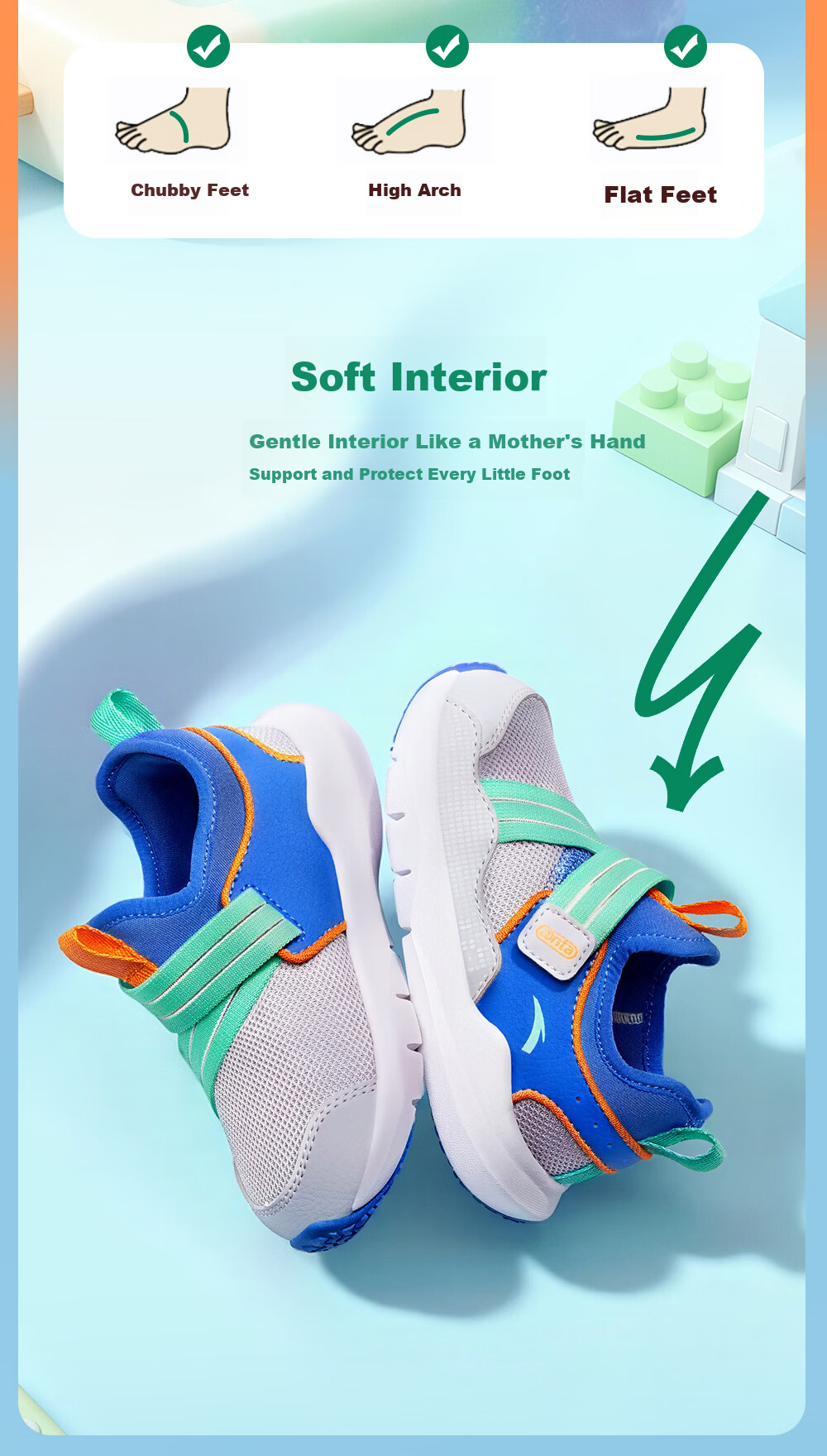 Anta Toddler Walking Shoes Spring Boys and Girls Baby Shoes Infant Mesh Sports Shoes Kids Indoor Shoes A12610024 6