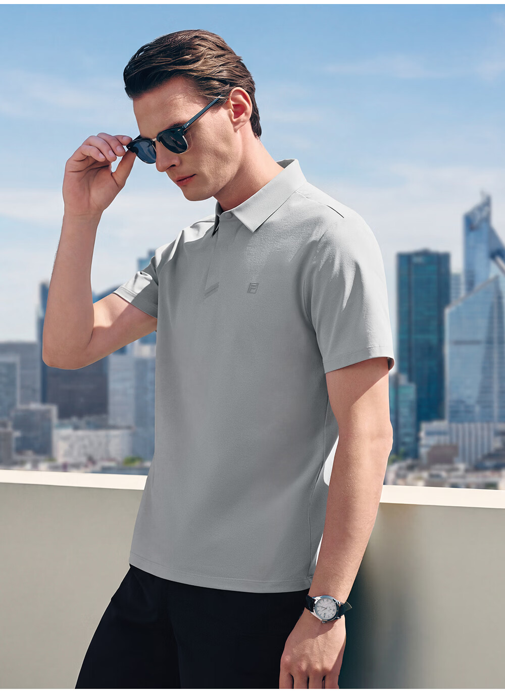FILA Official Wang Yang Men's Knitted Short Sleeve Polo Shirt 2026 Summer Moisture-Wicking Quick-Dry Comfortable Top 8