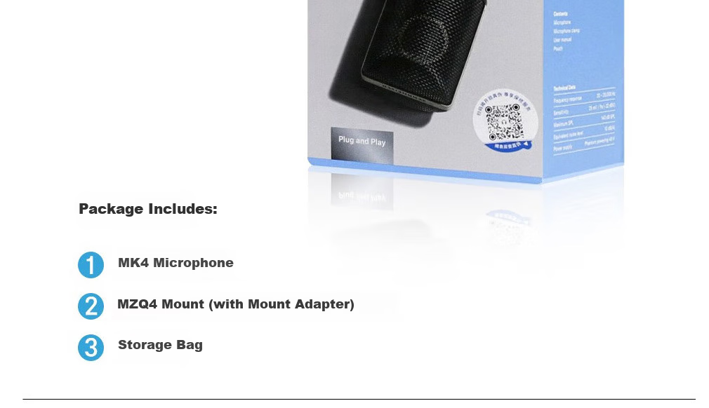 Sennheiser MK4 Professional Condenser Microphone Live Streaming Singing Host Recording Wired Microphone 3m Dual XLR Shock Mount Kit 3